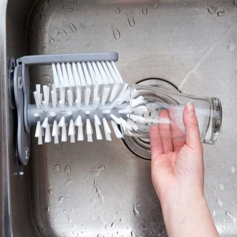 Wall Suction Cup Glass Cleaning Brush, Rotating Plastic Bottles Cleaner, Coffee Milk Tea Cups Brush, Glass Cup Washer with Suction Base Bristle, Kitchen Sink Home Tools Wall Suction Cup Glass Cleaning Brush, Rotating Plastic Bottles Cleaner, Coffee Milk Tea Cups Brush, Glass Cup Washer with Suction Base Bristle, Kitchen Sink Home Tools